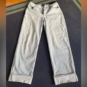 Hollister Women's Straight Leg Jeans in Soft Blue